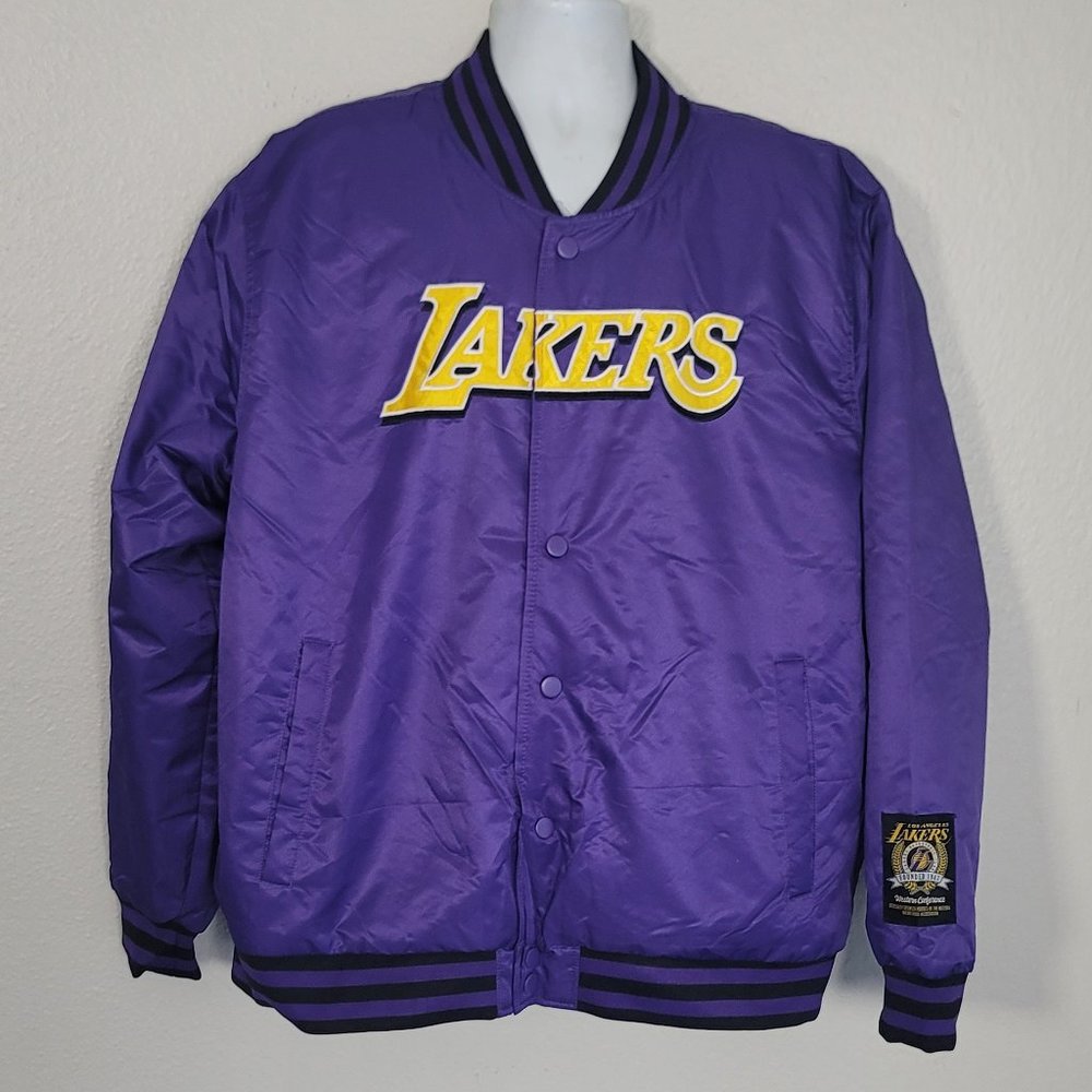 Los Angeles Lakers New NBA Basketball Satin Bomber Jacket XL